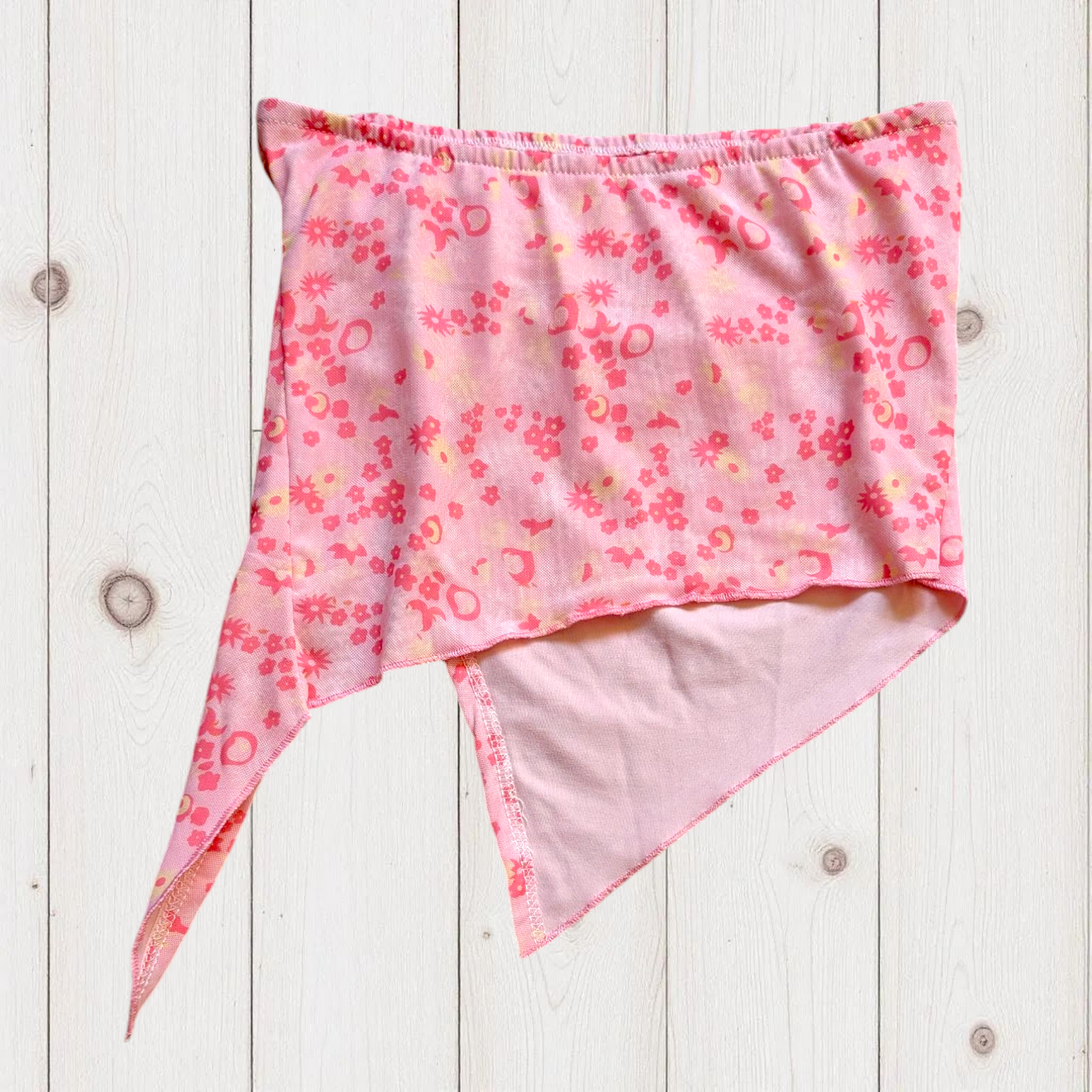 Pink Bandeau Asymmetric Top