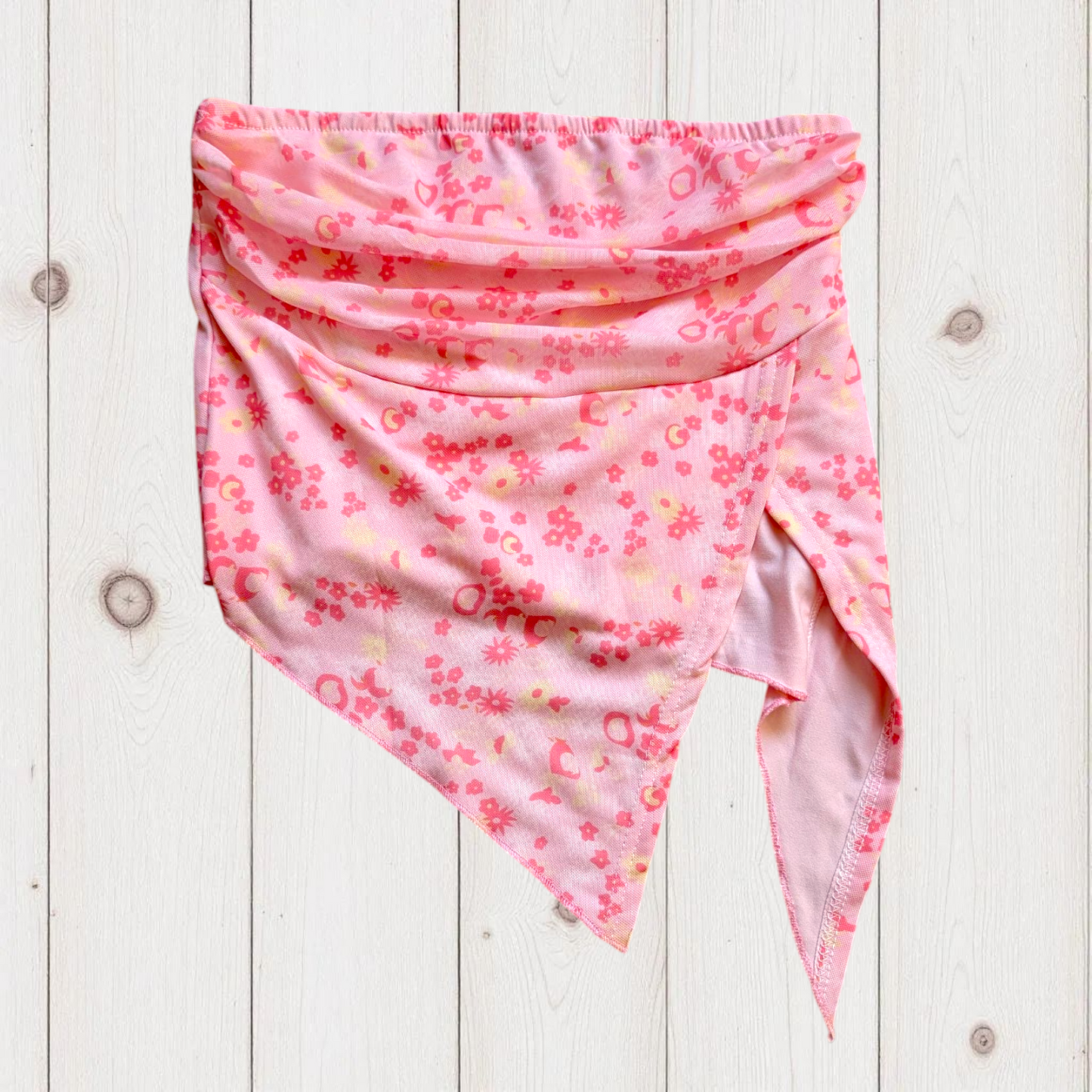 Pink Bandeau Asymmetric Top