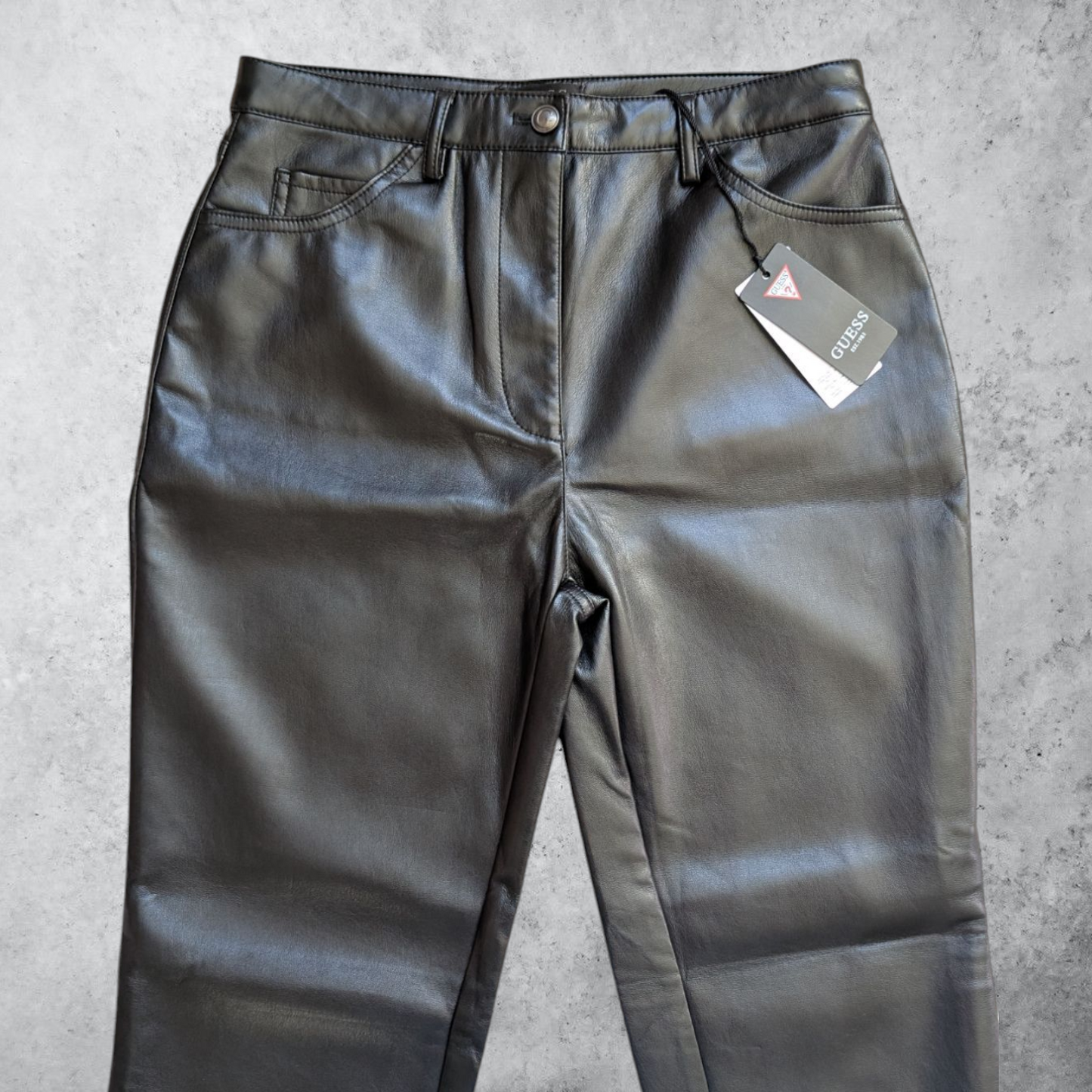 Guess Black Faux Leather Trousers