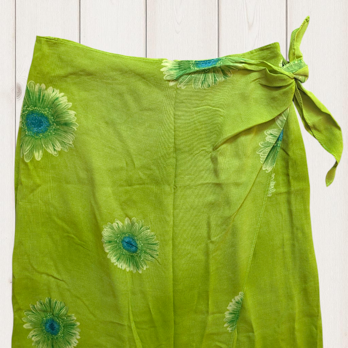 00's Green Maxi Wrap Skirt