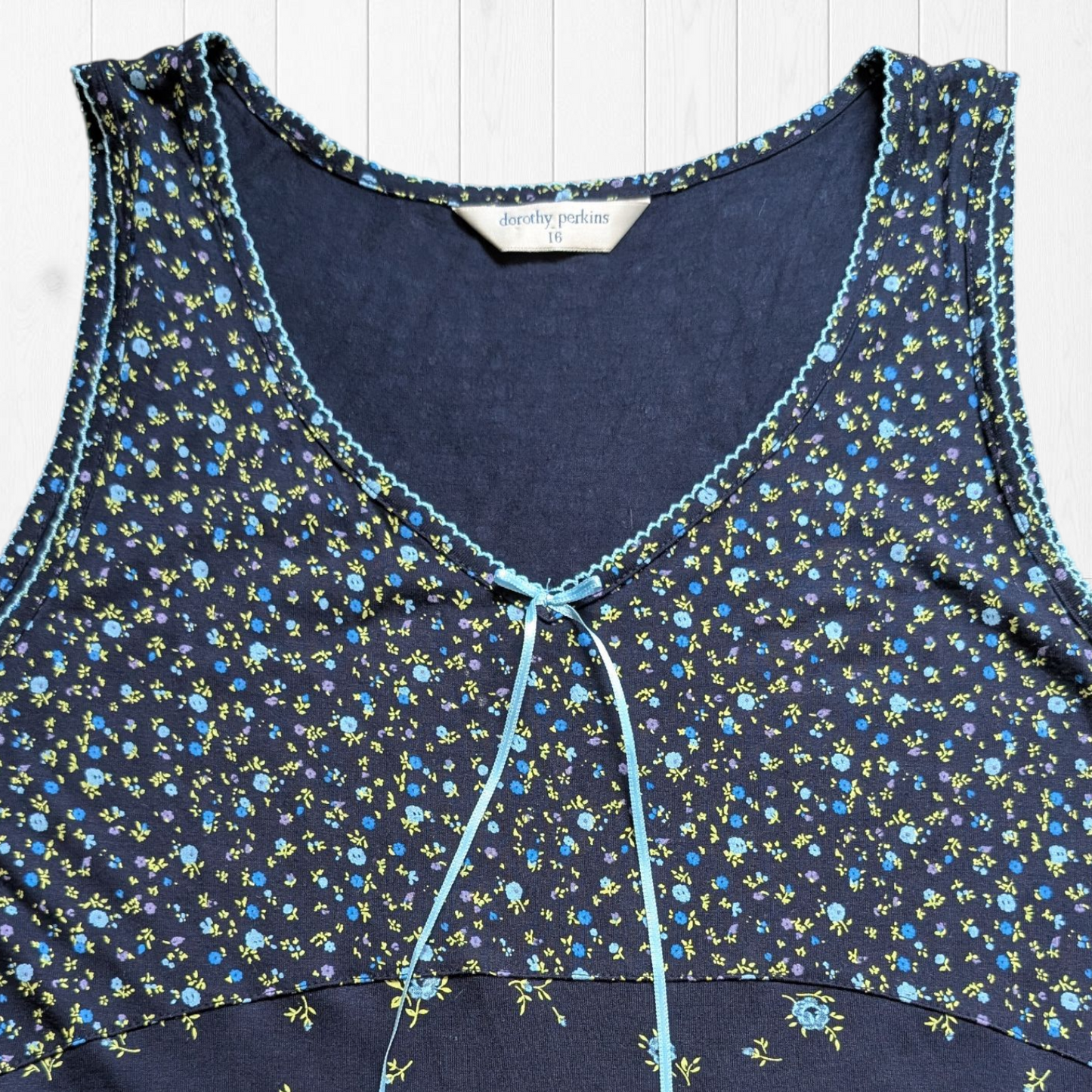 00's Navy Blue Cottagecore Dress