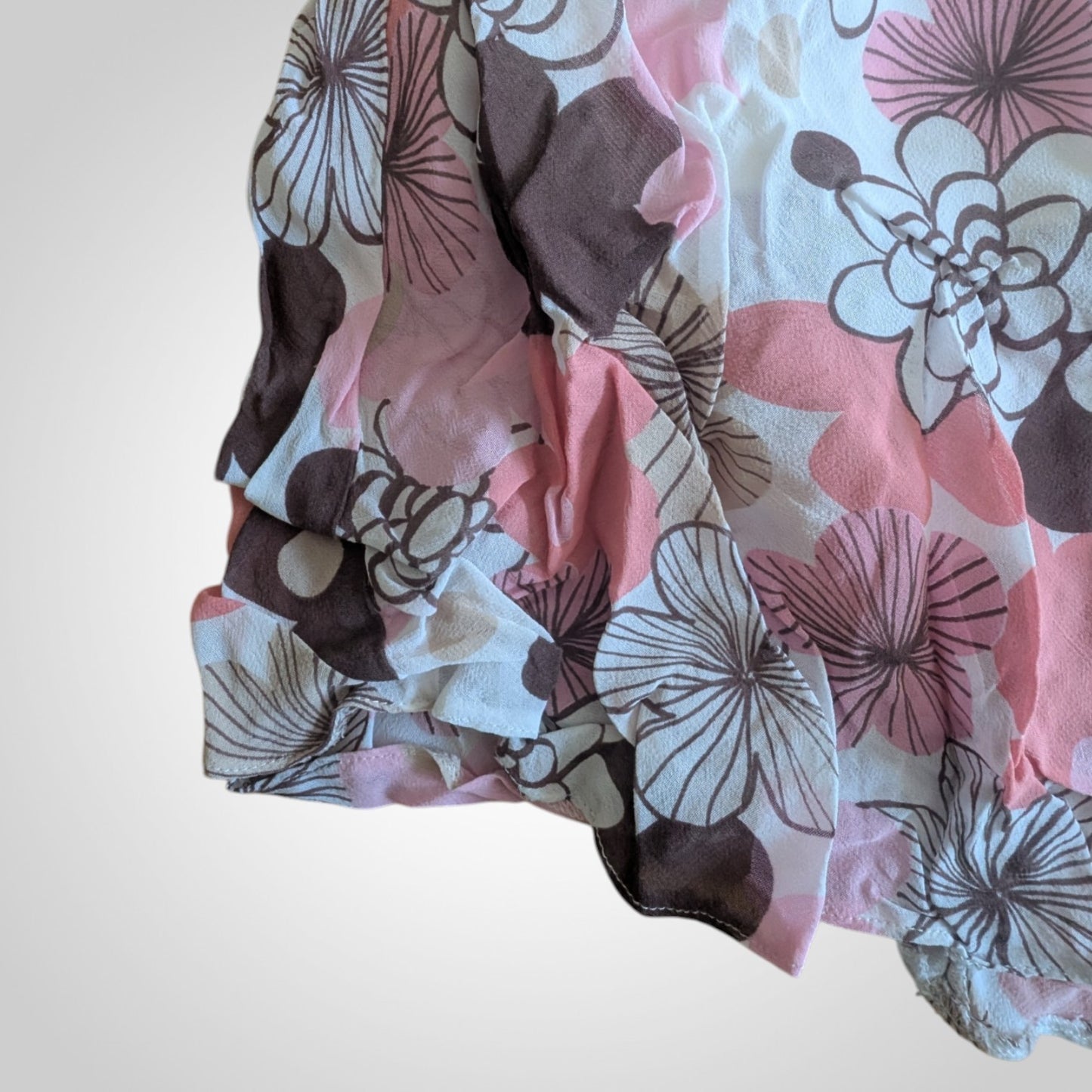 00s Floral Ruffle Midi Dress