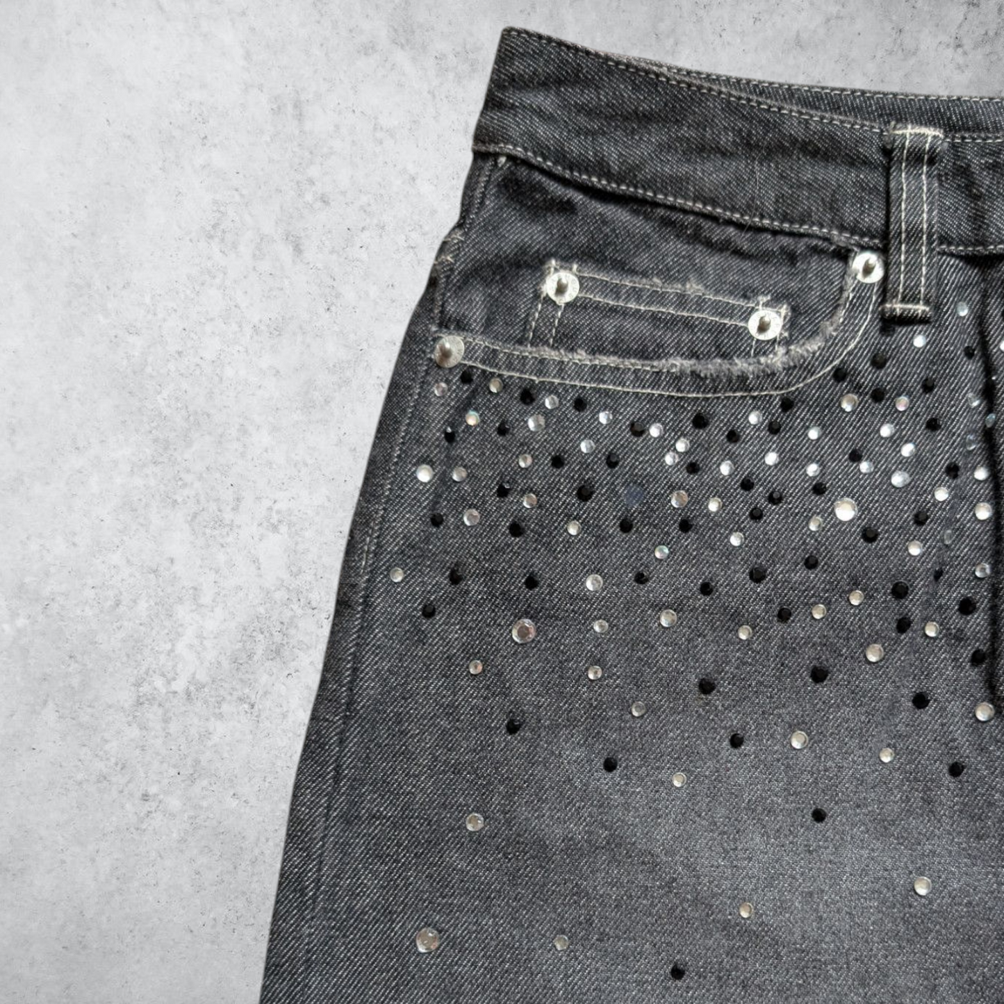 00's Grey Denim Mini