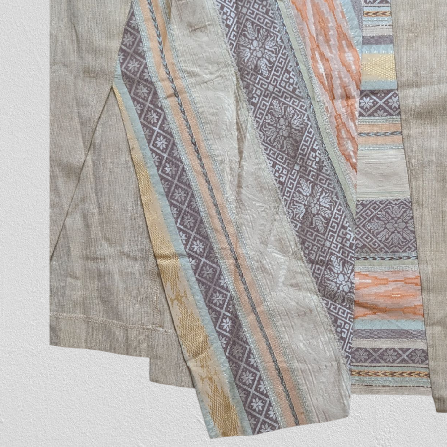 90's Beige Patchwork Skirt