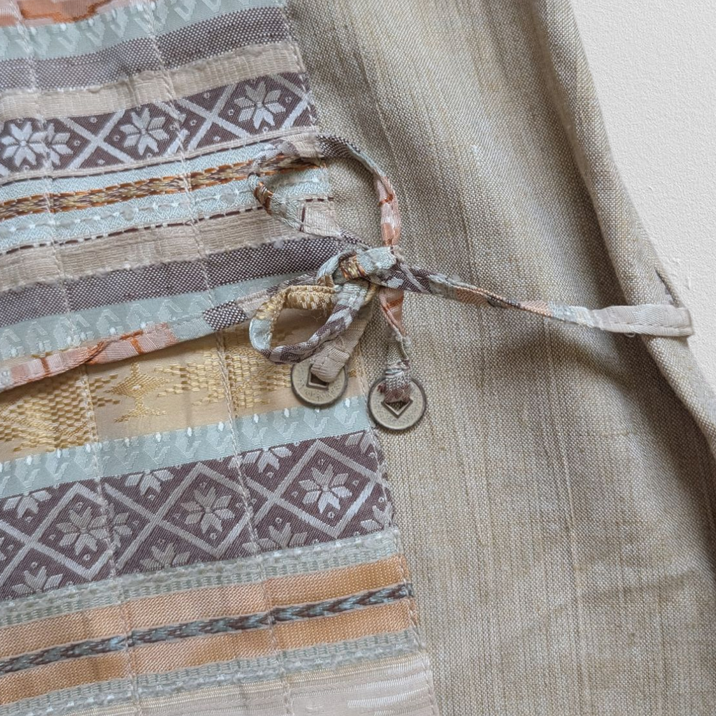 90's Beige Patchwork Skirt