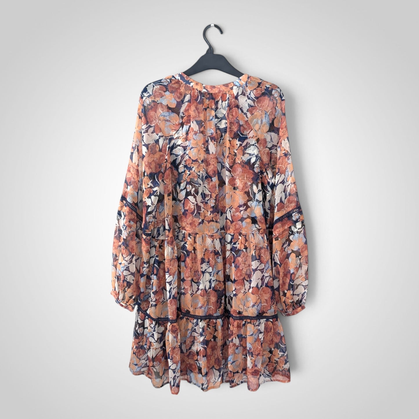Boho Floral Kaftan Mini Dress