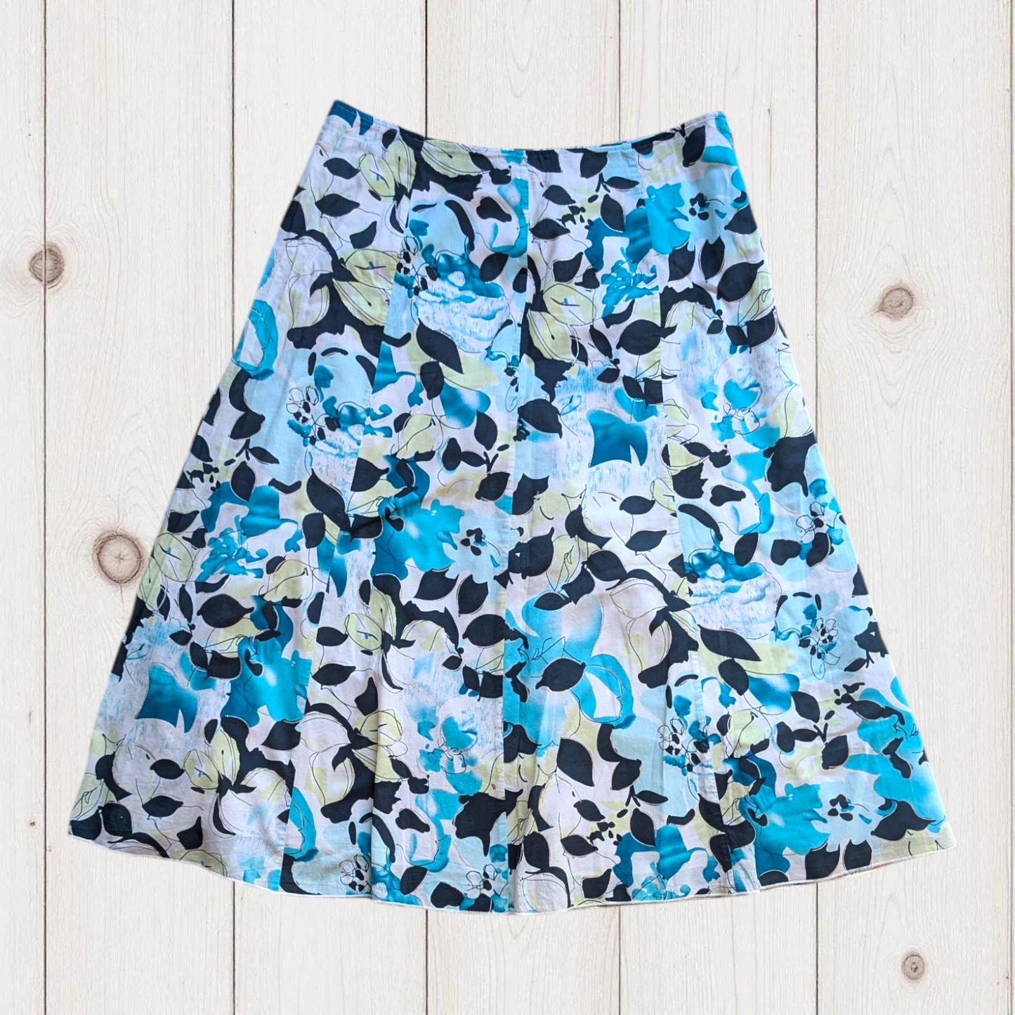 90s Floral Midi Skirt