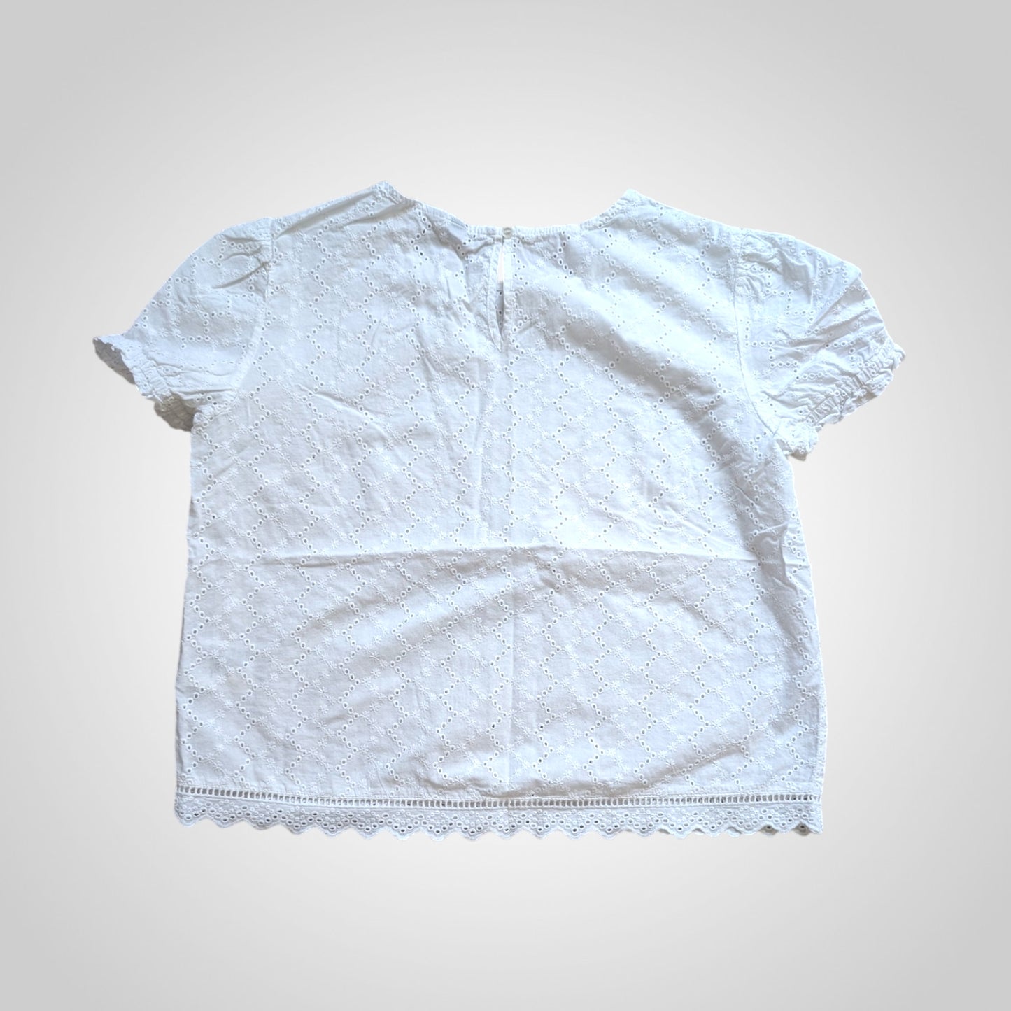 White Broderie Anglaise Cotton Blouse