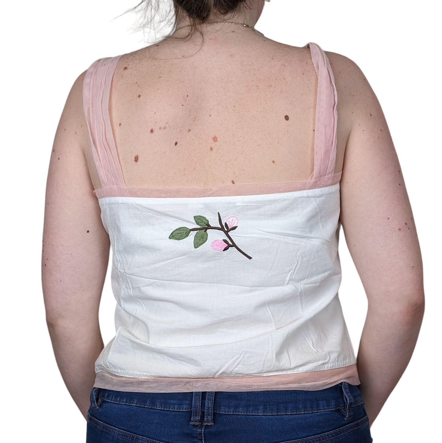 90's Floral Embroidered Top