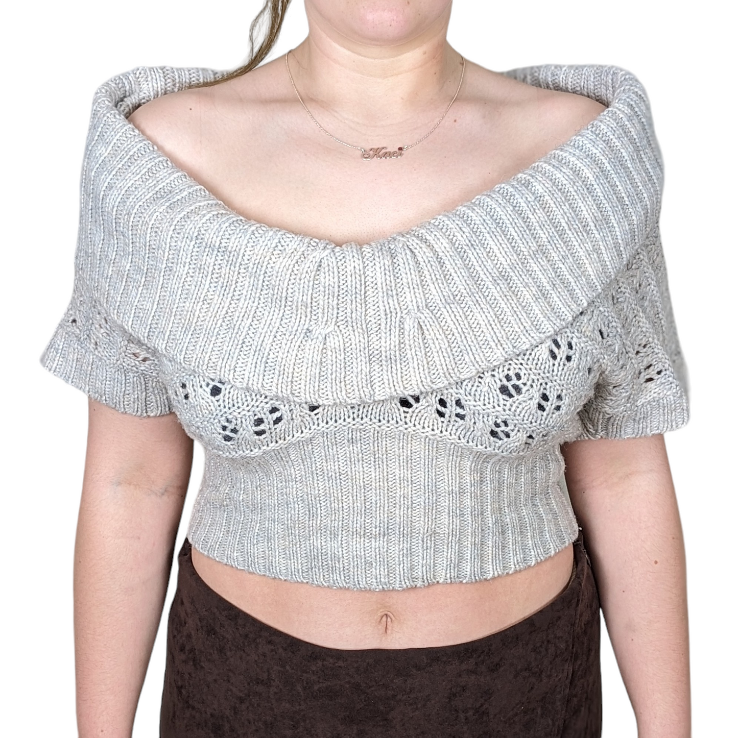 00's Cropped Off the Shoulder Jumper