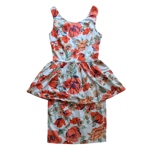 00's Poppy Peplum Dress