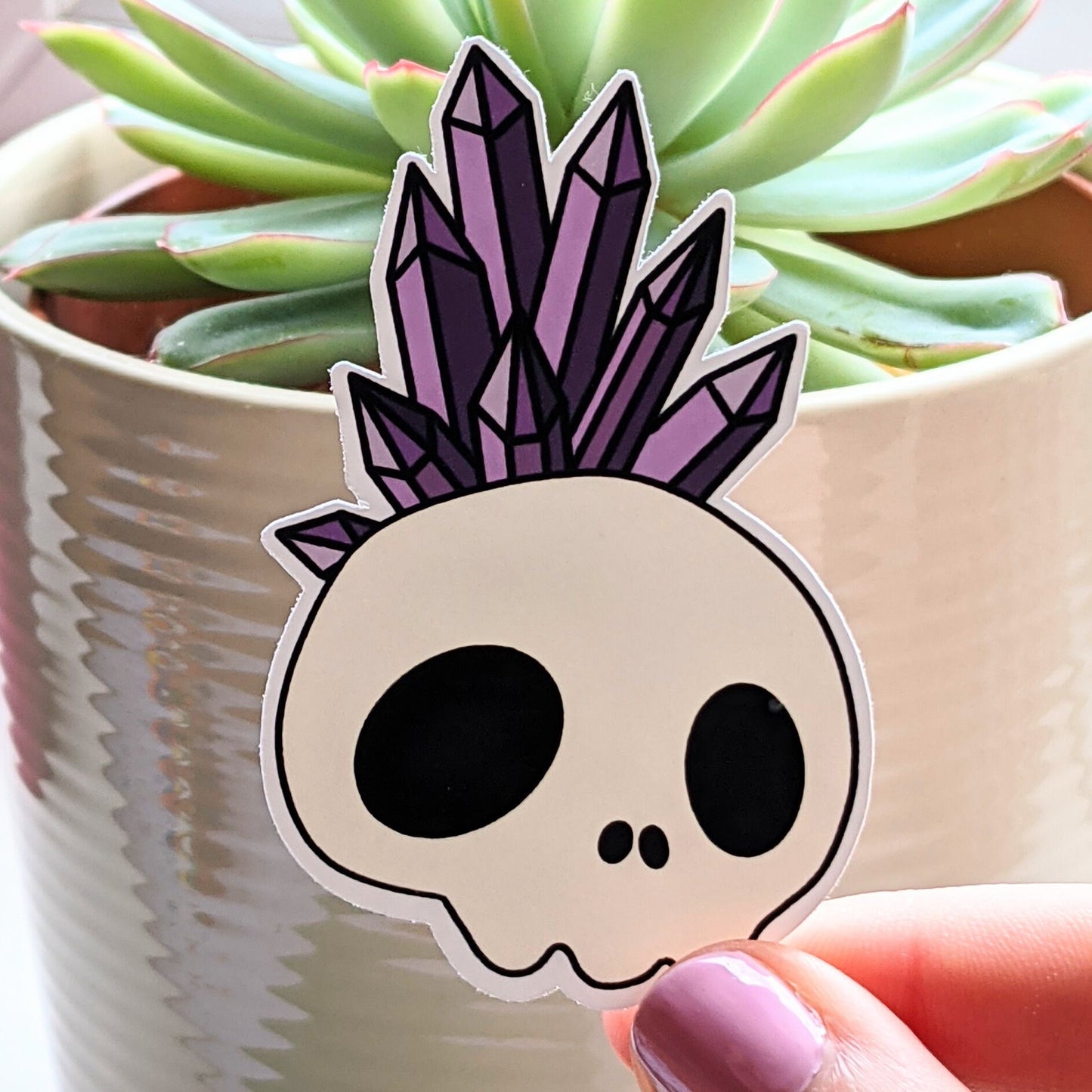 Amethyst Skull Sticker