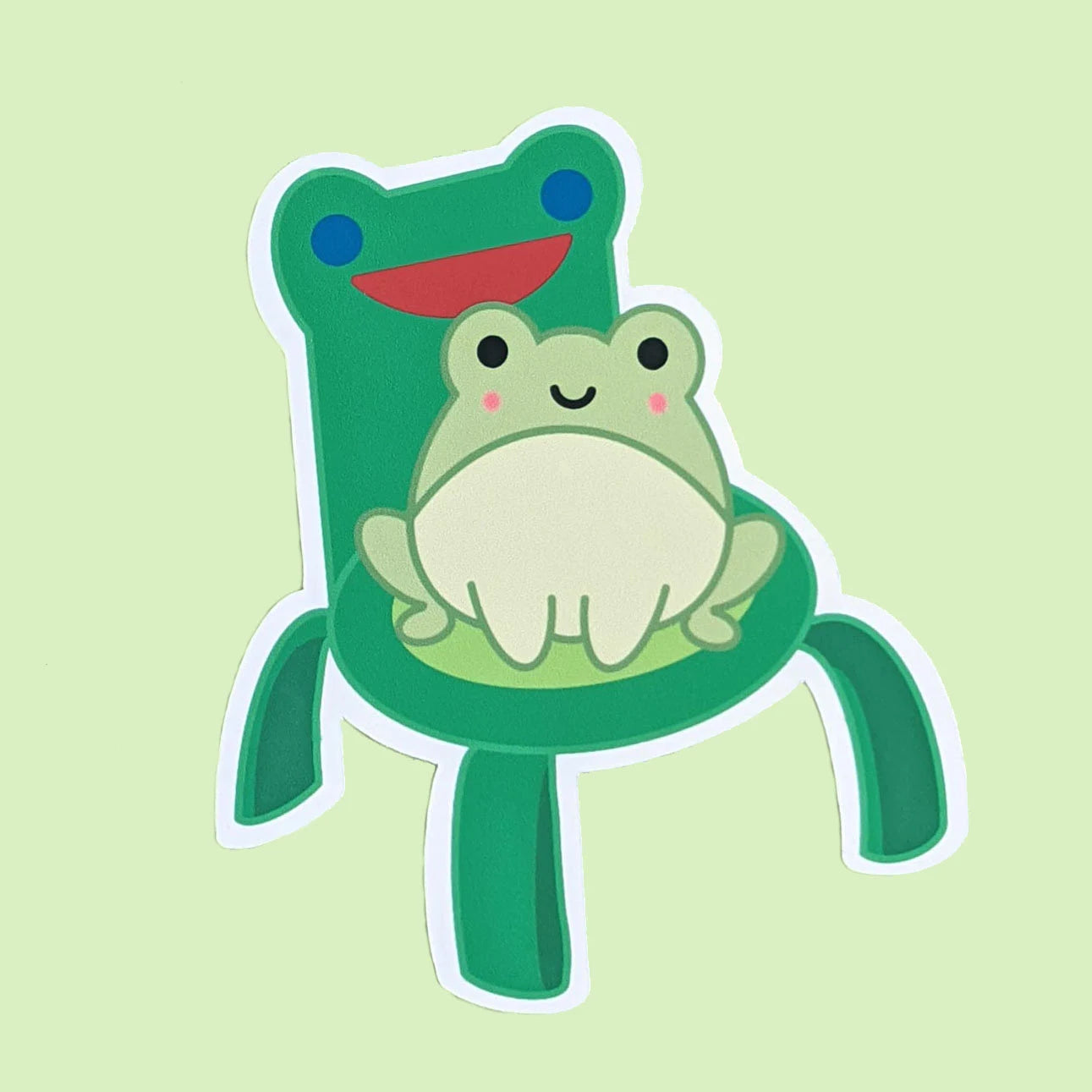 Frog On Froggy Chair Sticker