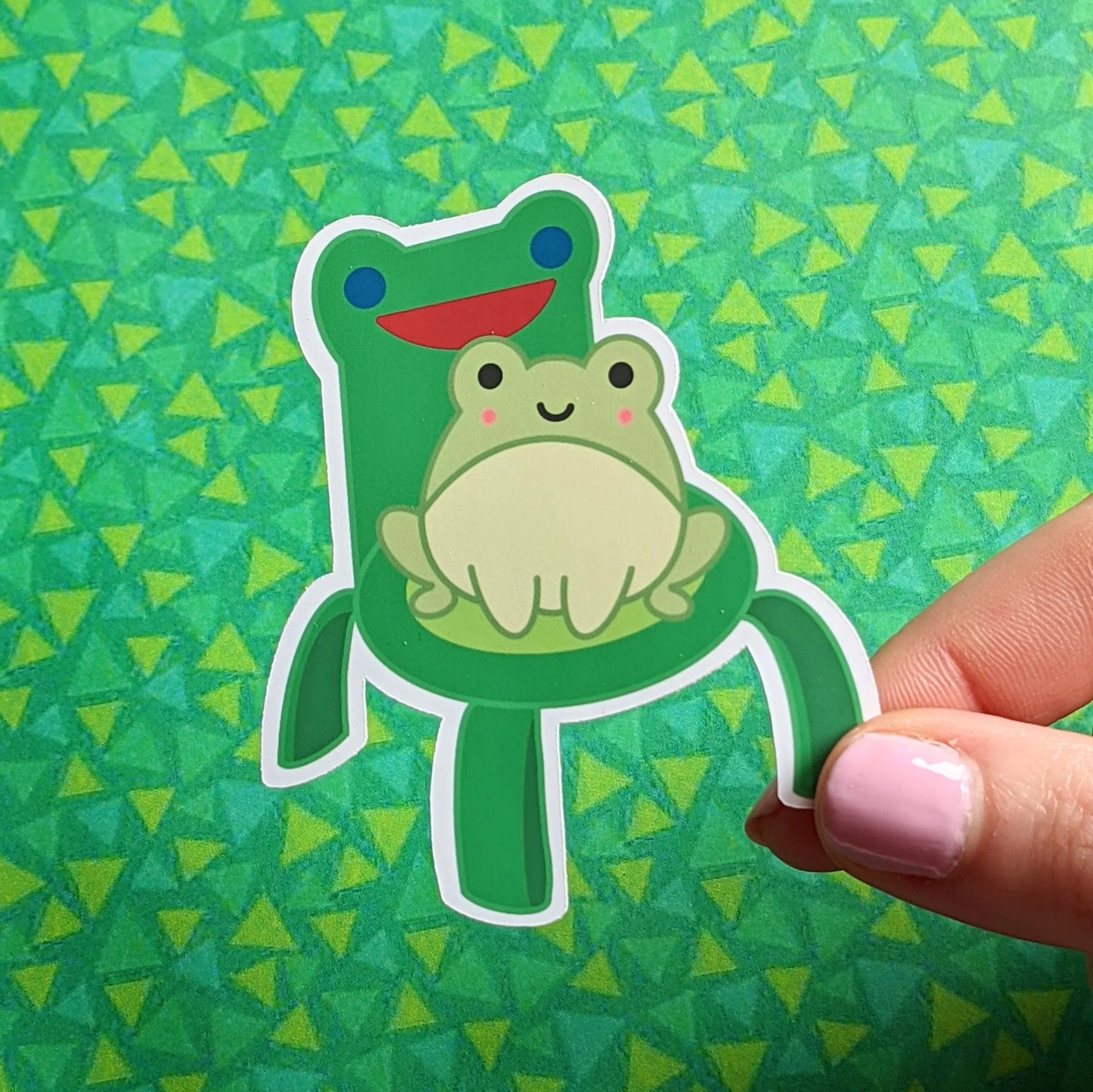 Frog On Froggy Chair Sticker