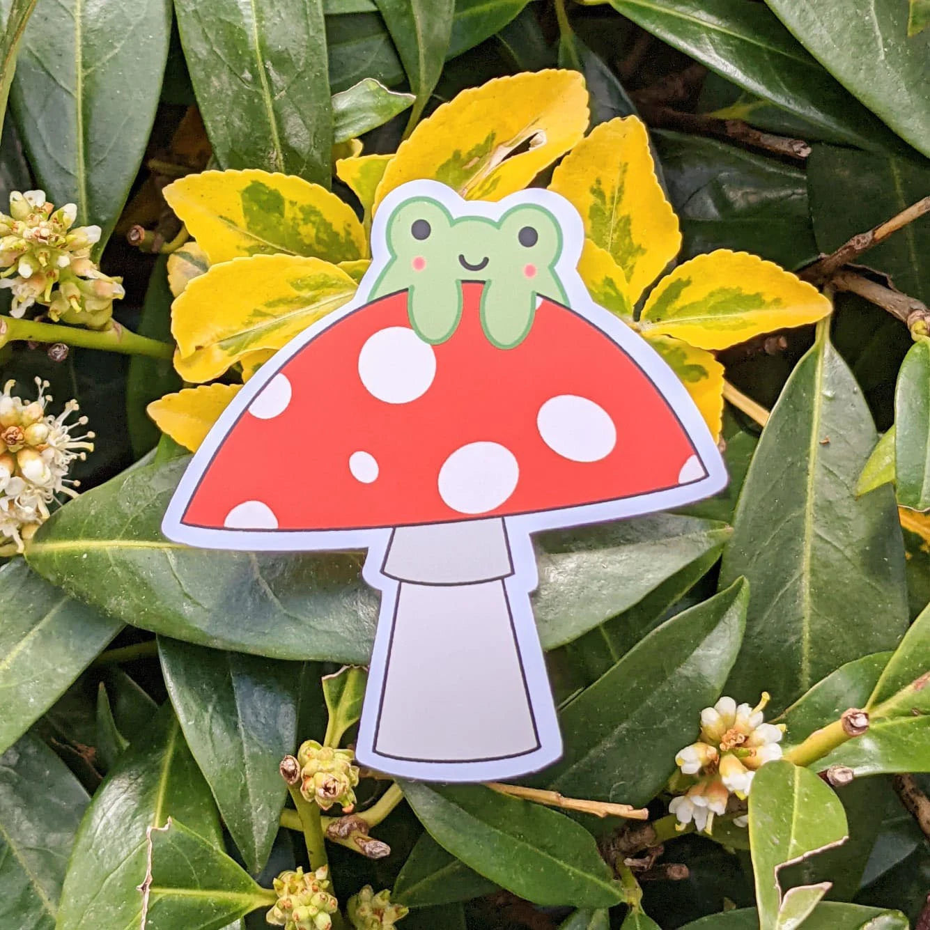 Frog on Toadstool Sticker