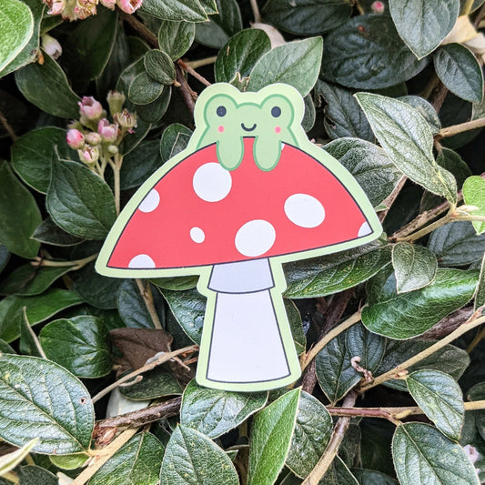 Frog on Toadstool Sticker