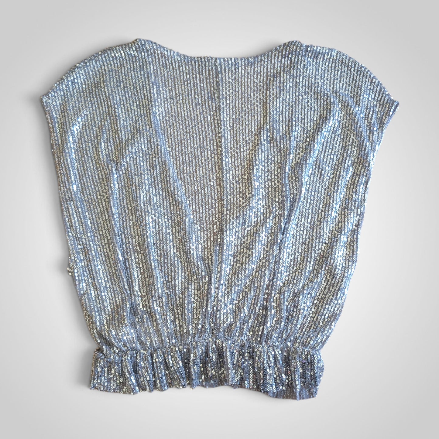 Silver Sequined Crop Top