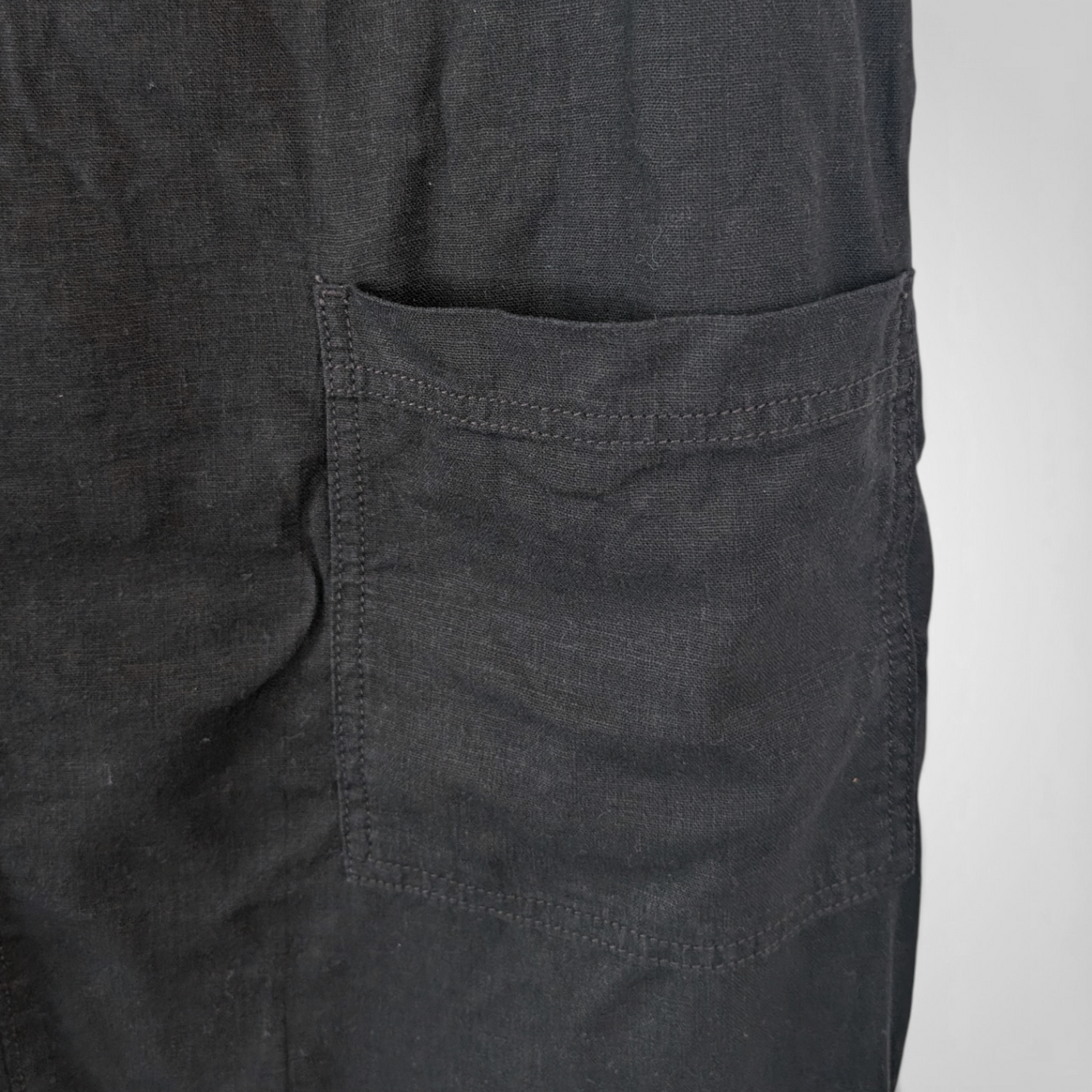 Next Linen Blend Black Dress