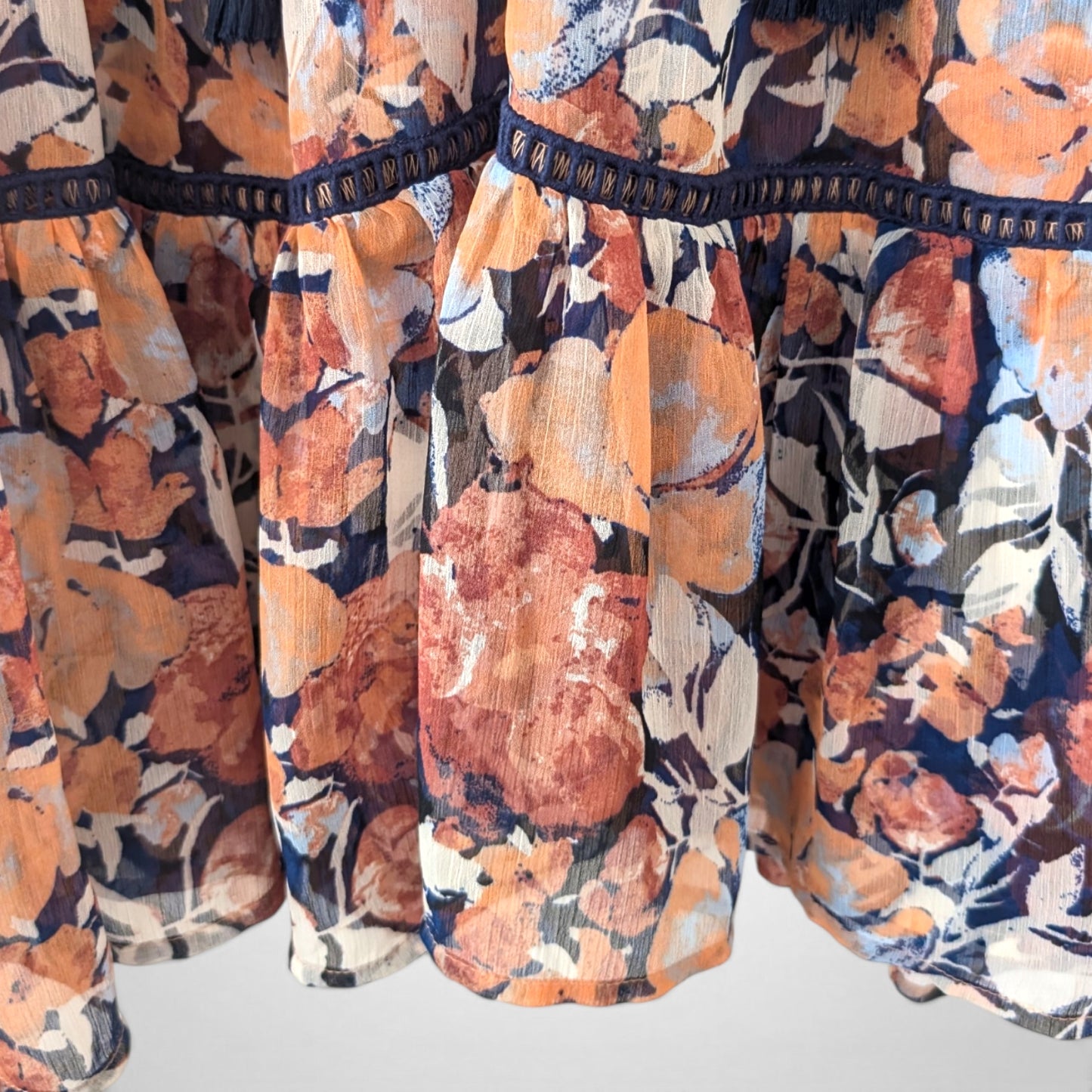 Boho Floral Kaftan Mini Dress