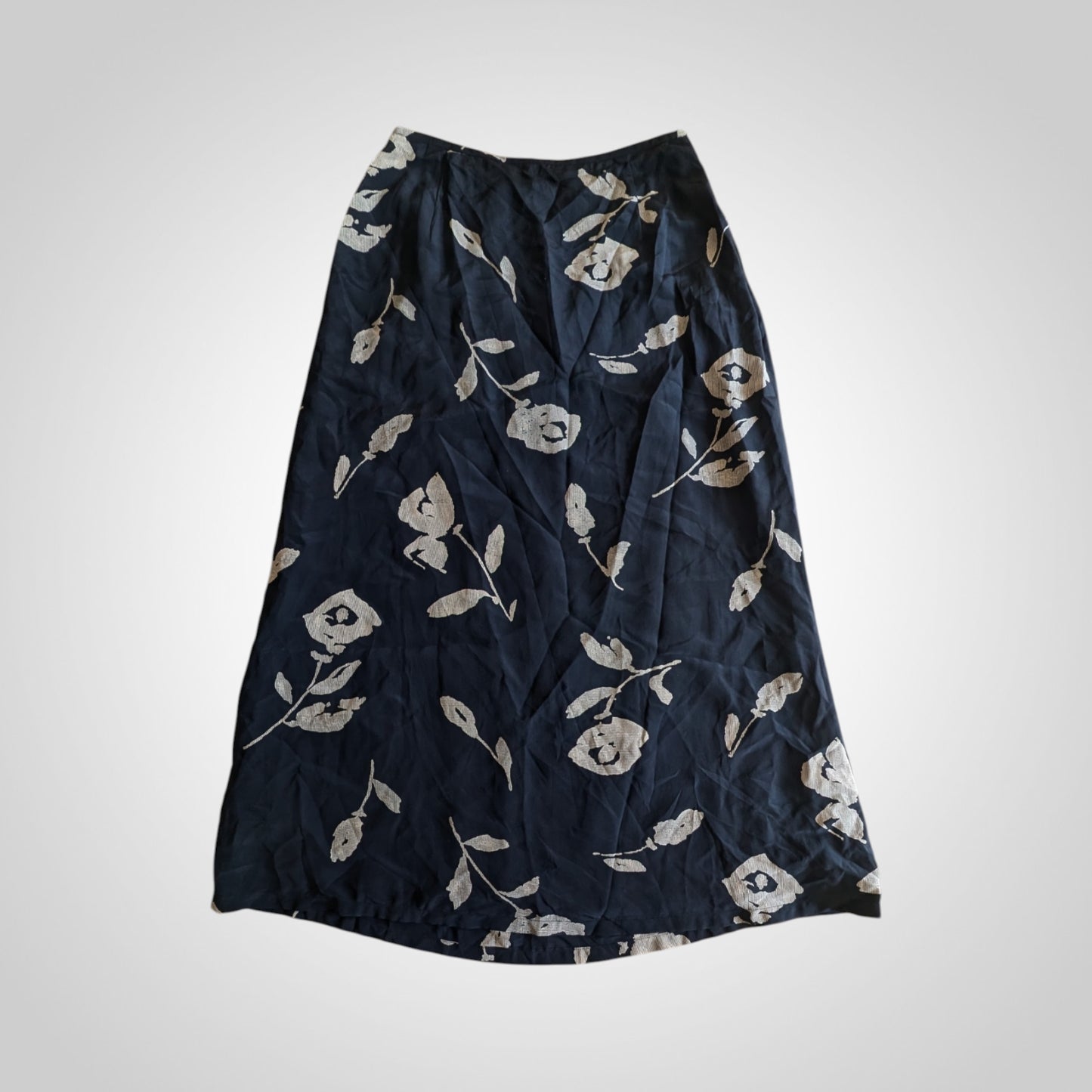 90s Vintage Silk Midi Skirt