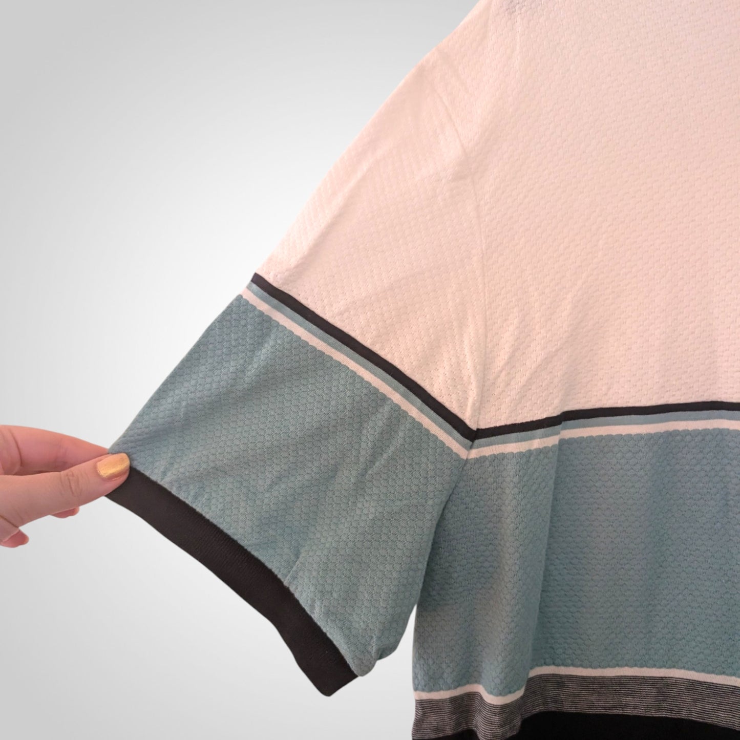 Colour Block Zip Polo Shirt