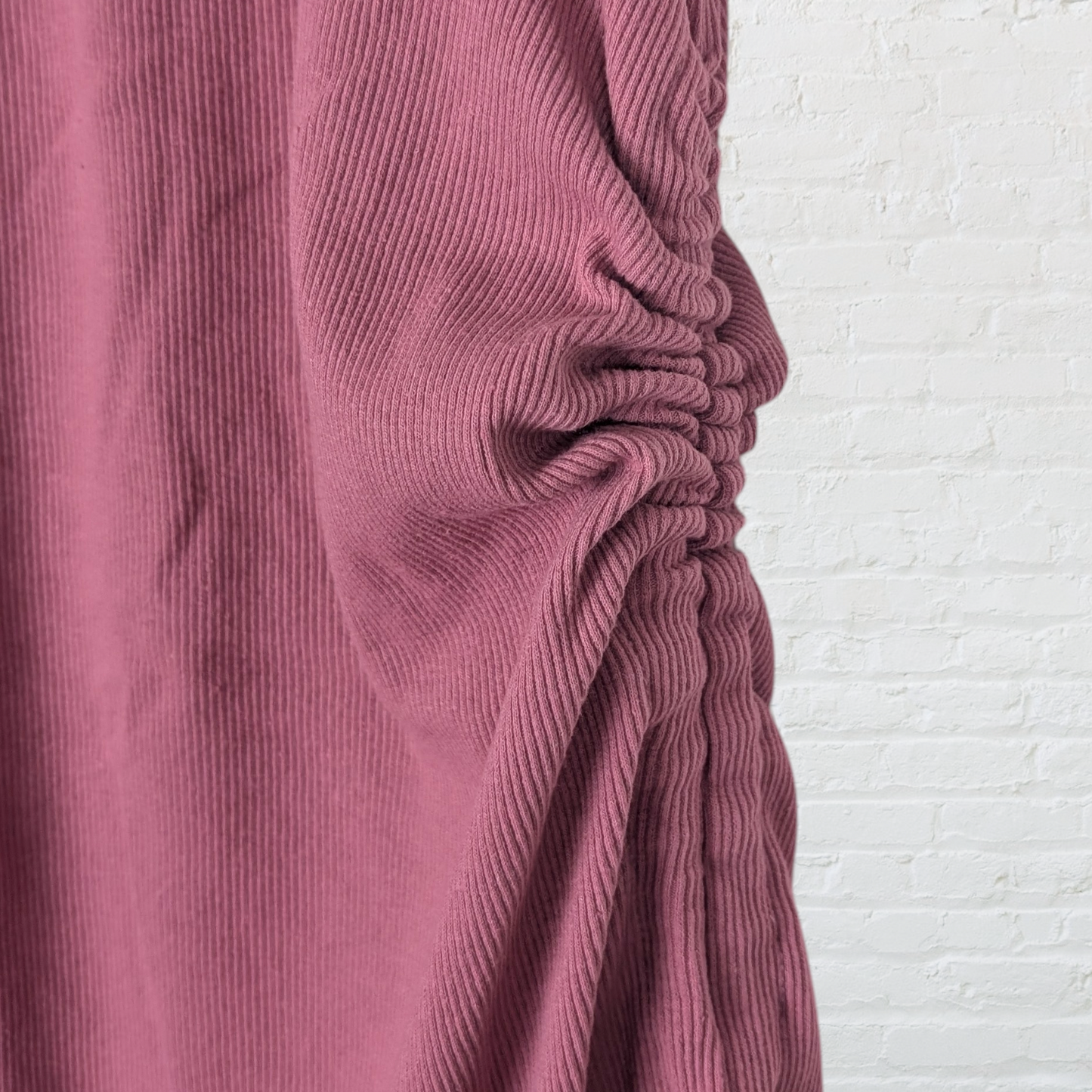 Mauve Pink Ribbed High Neck Mini Dress