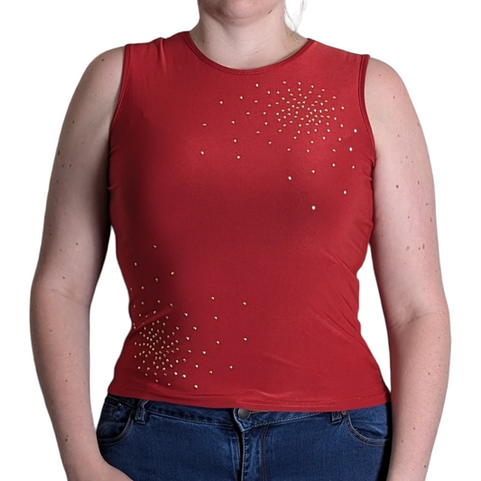 90's Red Diamanté Top