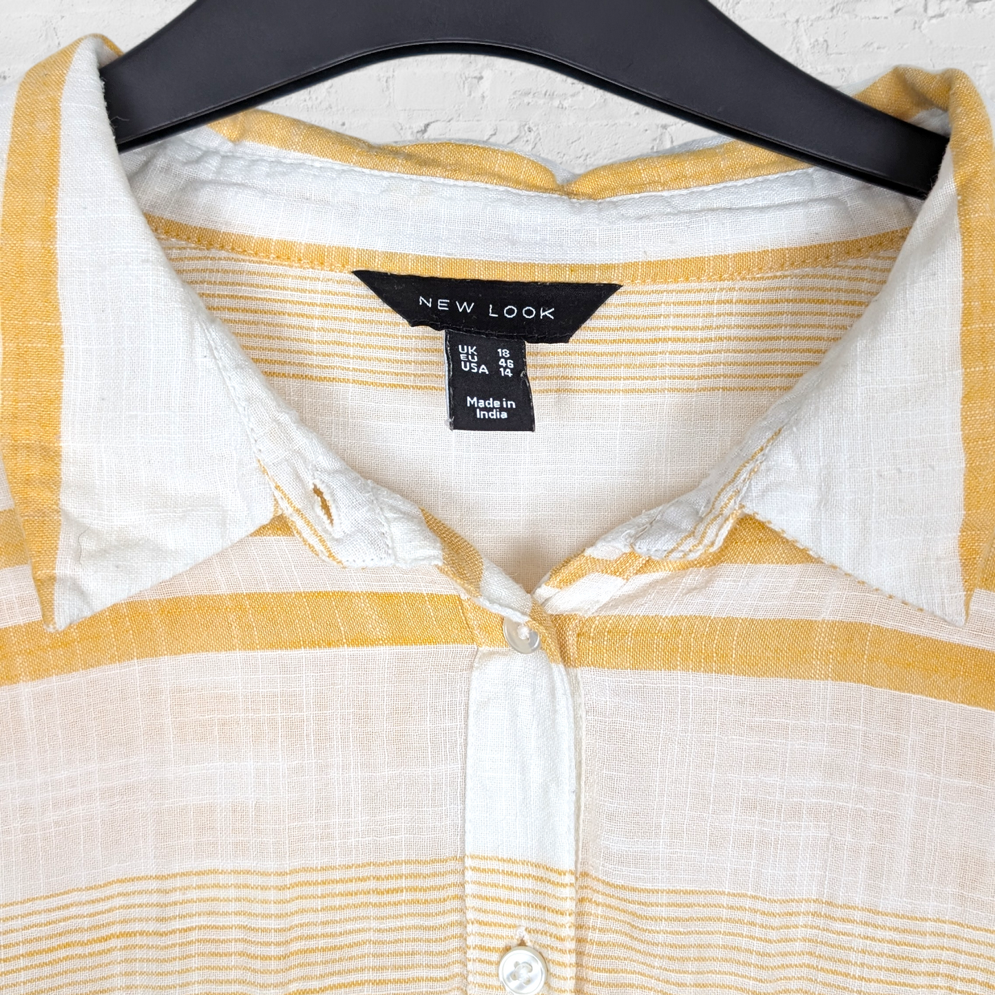Yellow & White Striped Cotton Shirt