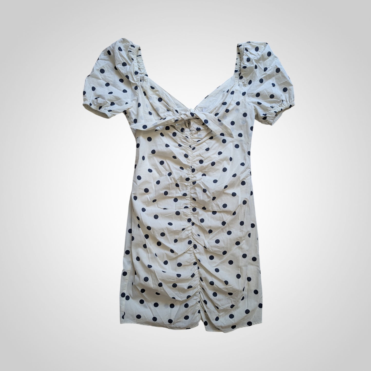 Polka Dot Ruched Mini Dress