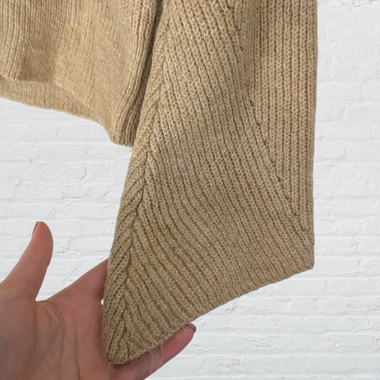 Camel Ribbed Knit Jumper