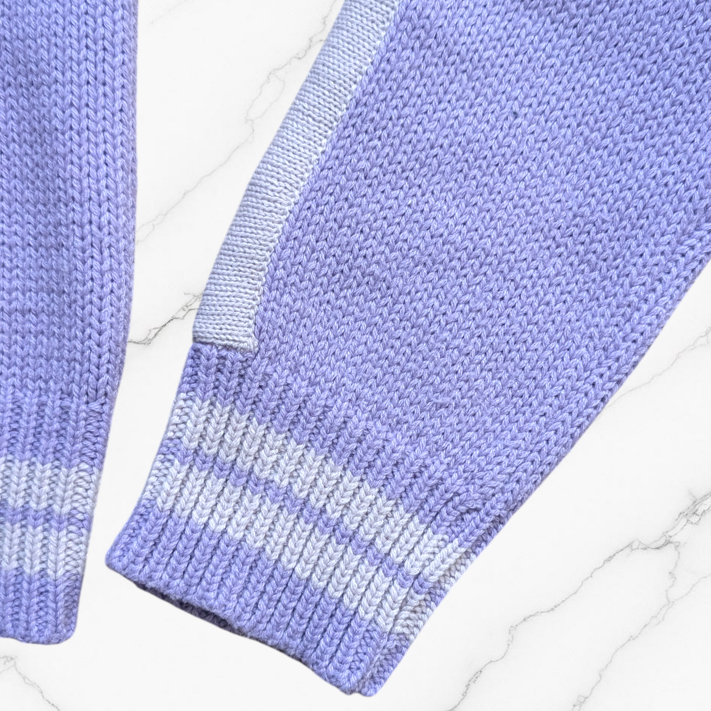 00's Lilac Striped Double-Zip Knit Cardigan