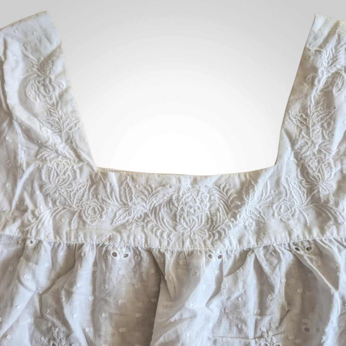 FatFace White Broderie Anglaise Blouse