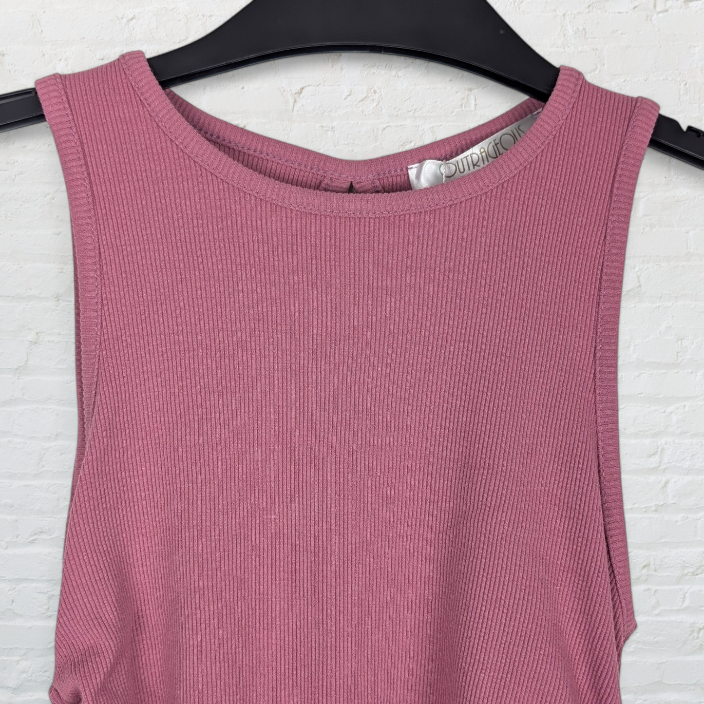 Mauve Pink Ribbed High Neck Mini Dress