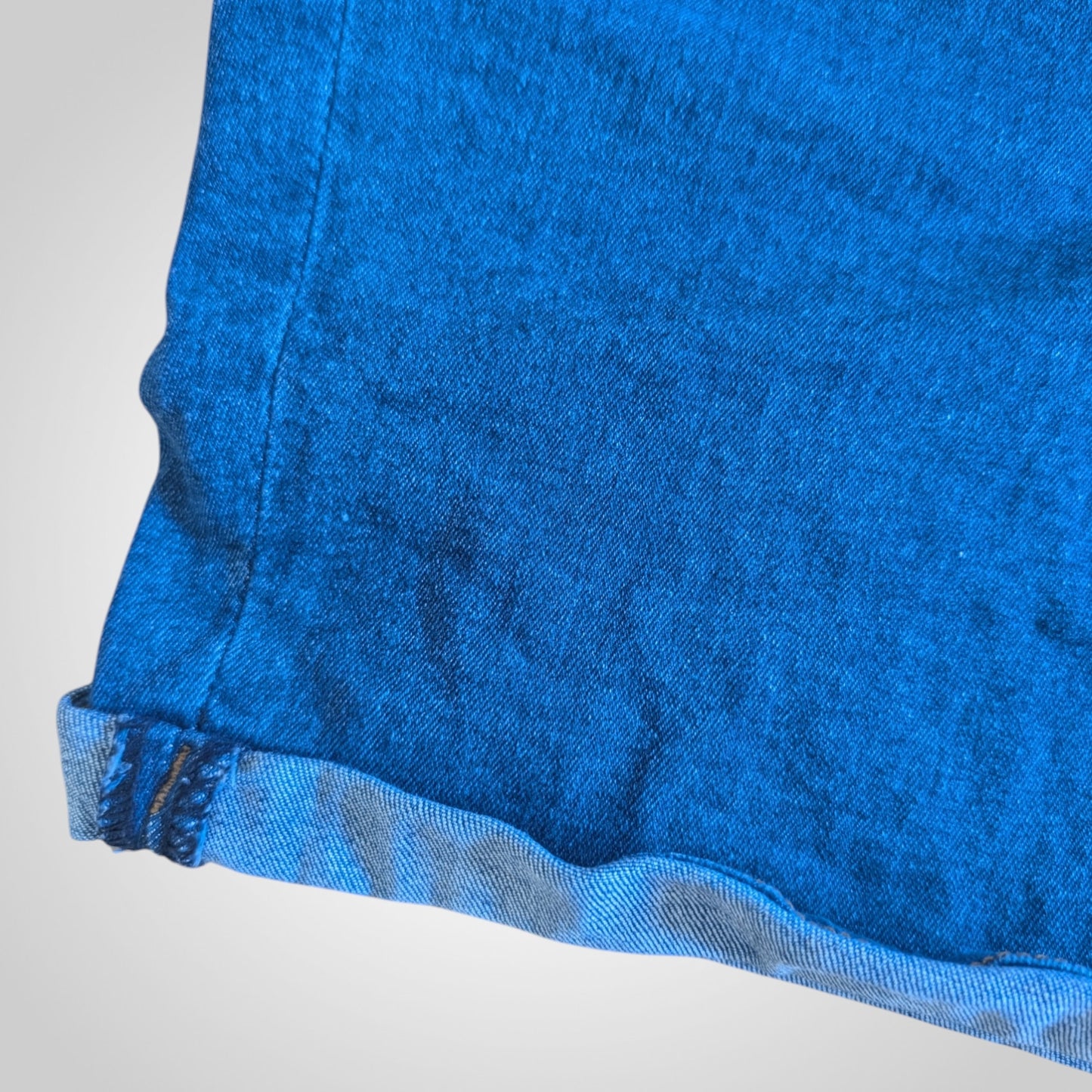 Blue Wash Denim Mom Shorts
