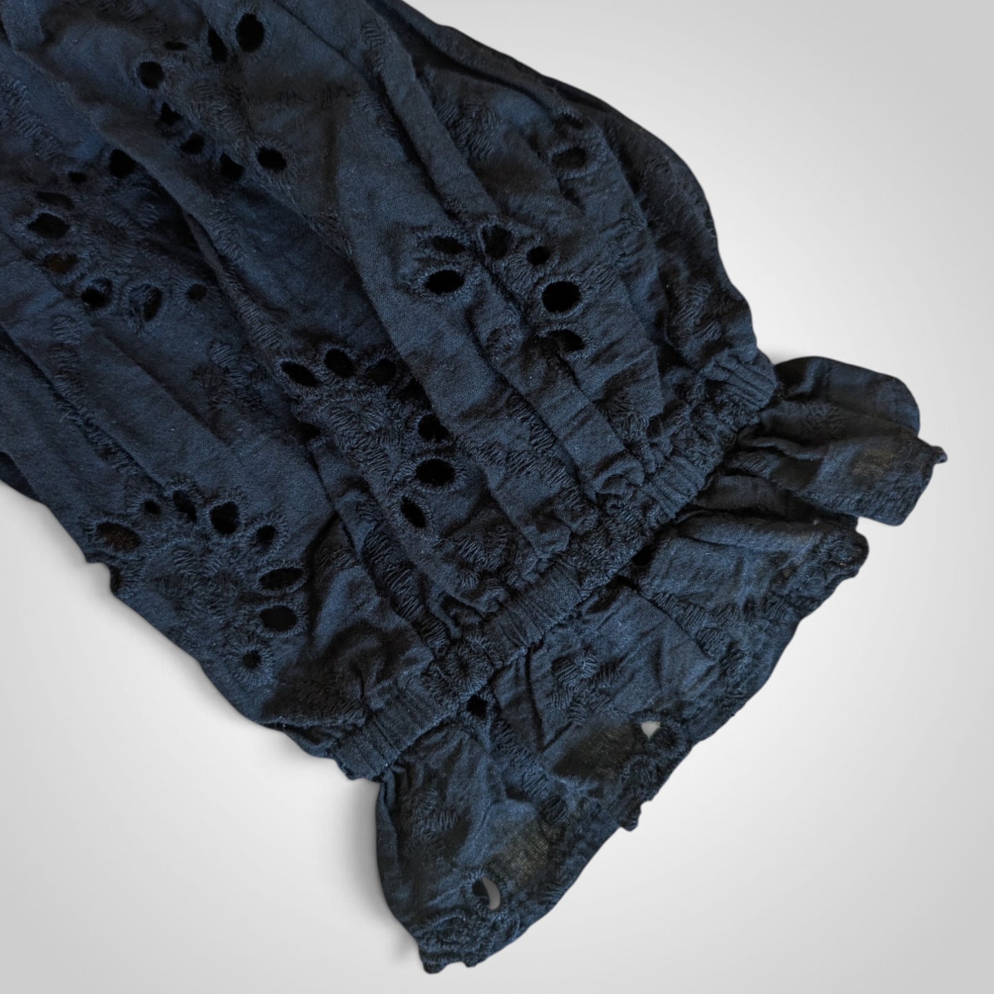 Black Broderie Milkmaid Top
