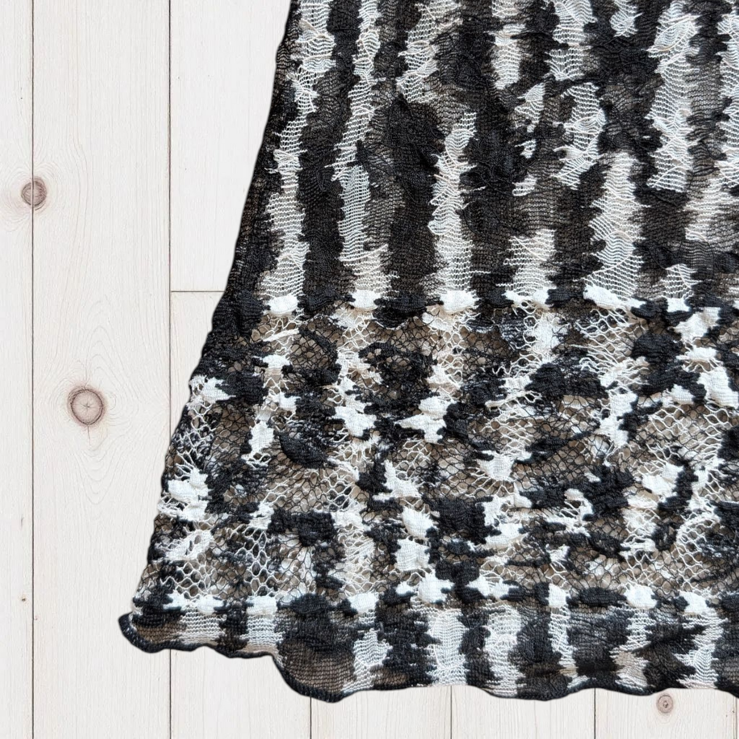 00s Black & White Mesh Top