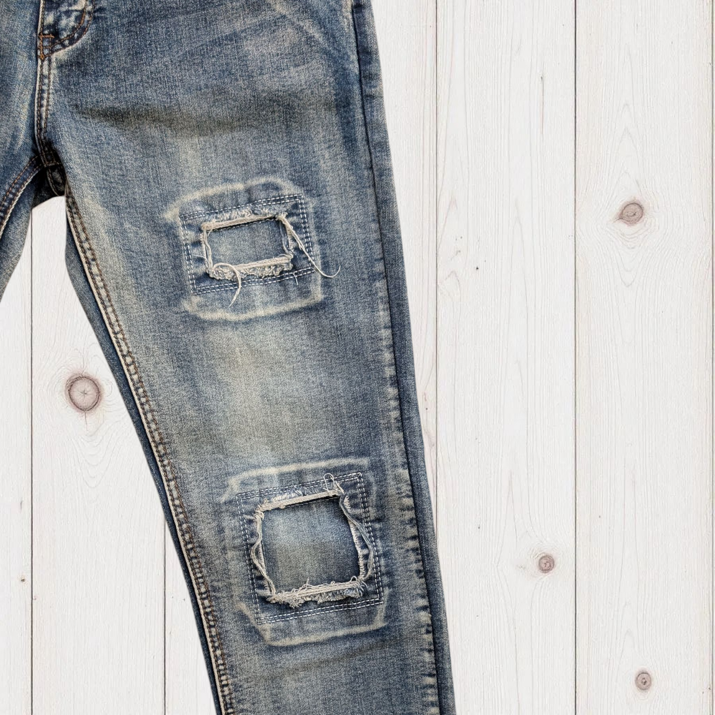 00s Patchwork Low-rise Jeans