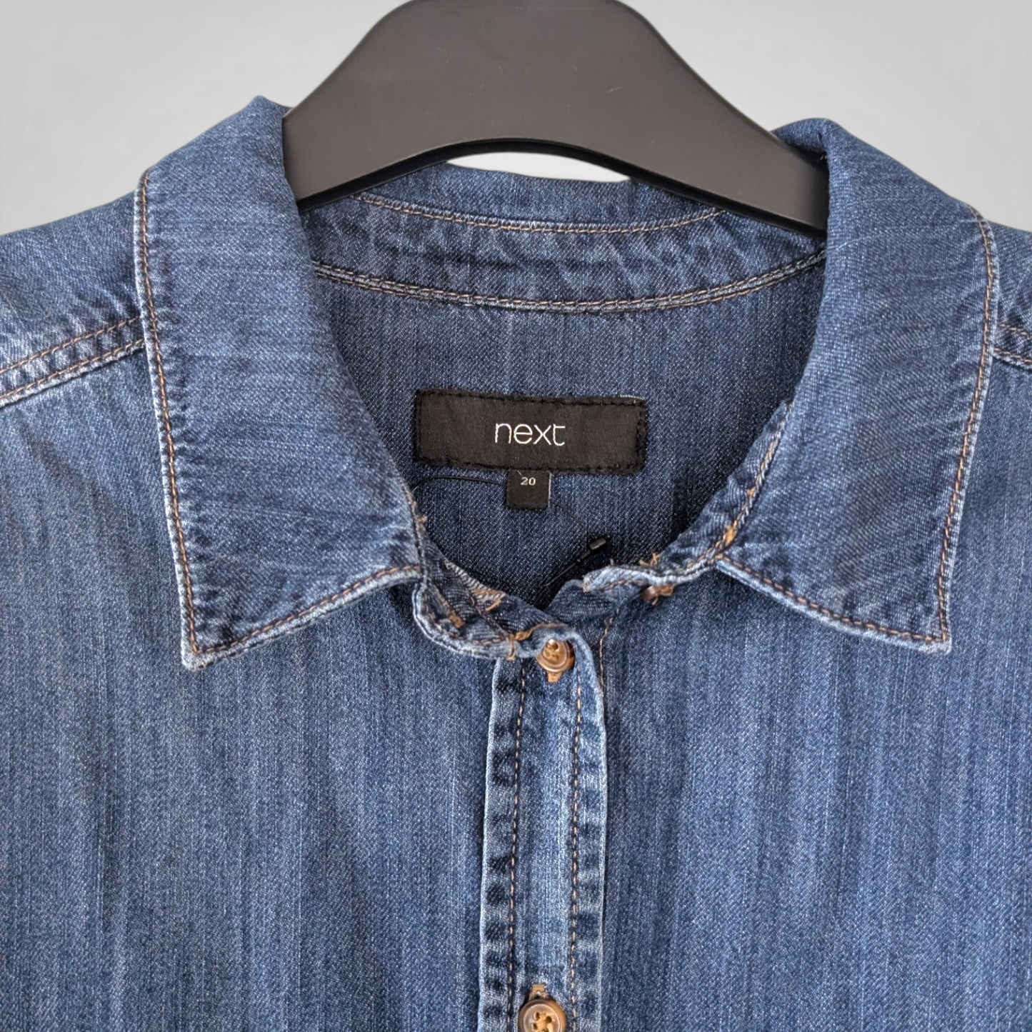 Next Blue Denim Long Sleeve Shirt
