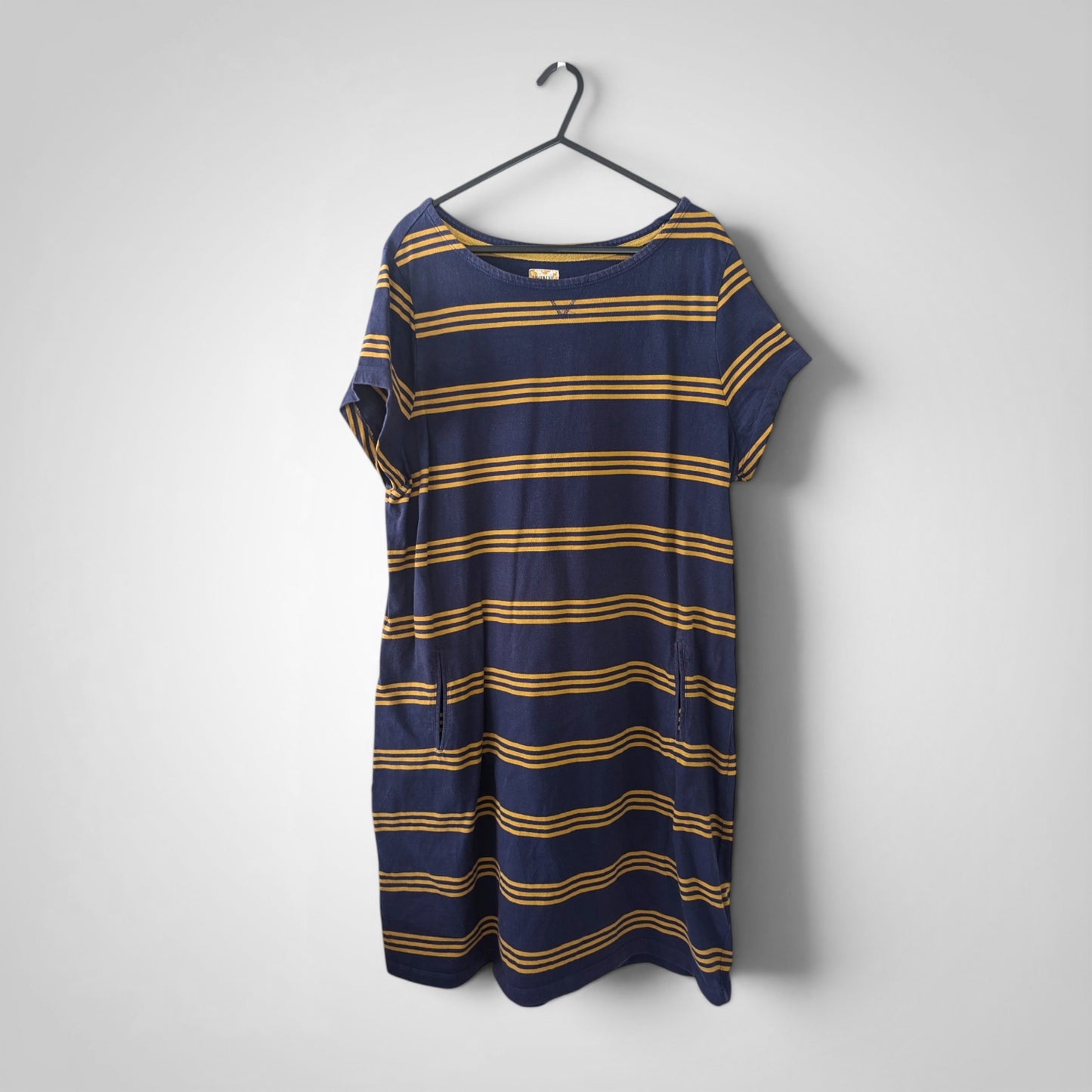 Navy & Mustard Striped Dress