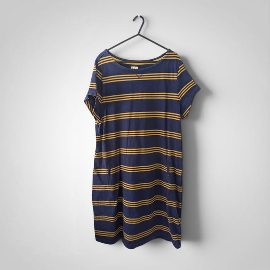 Navy & Mustard Striped Dress