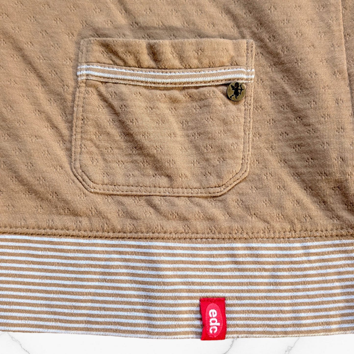 00's Tan Mixed-Knit Cardigan