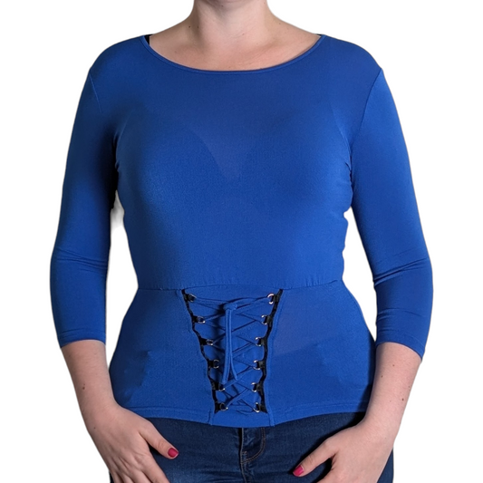 00's Jane Norman Blue Corset Top