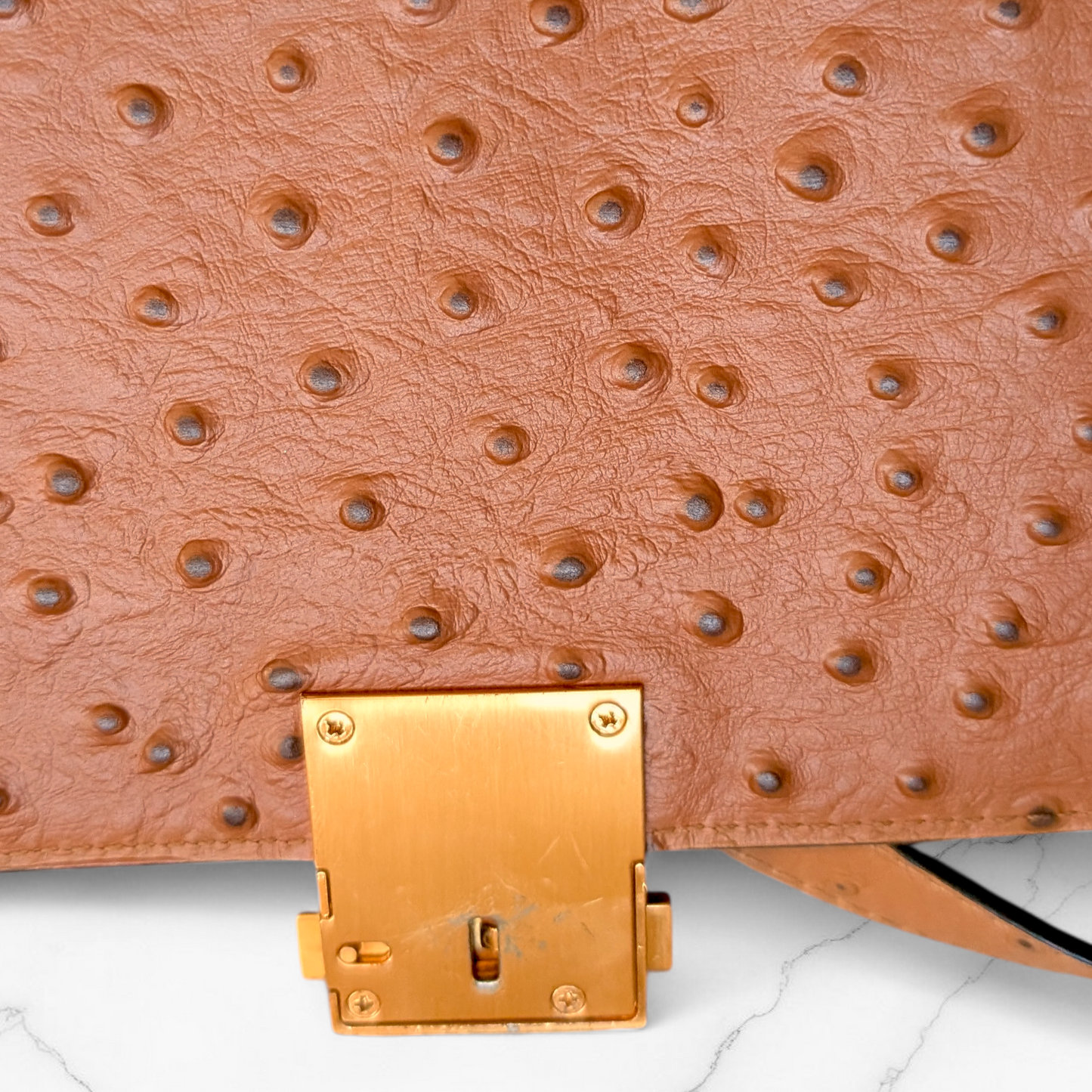 Archival Karen Millen Tan Leather Crossbody Satchel