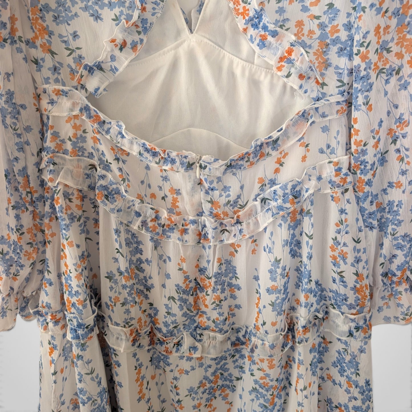 Cottagecore White Ruffle Mini Dress