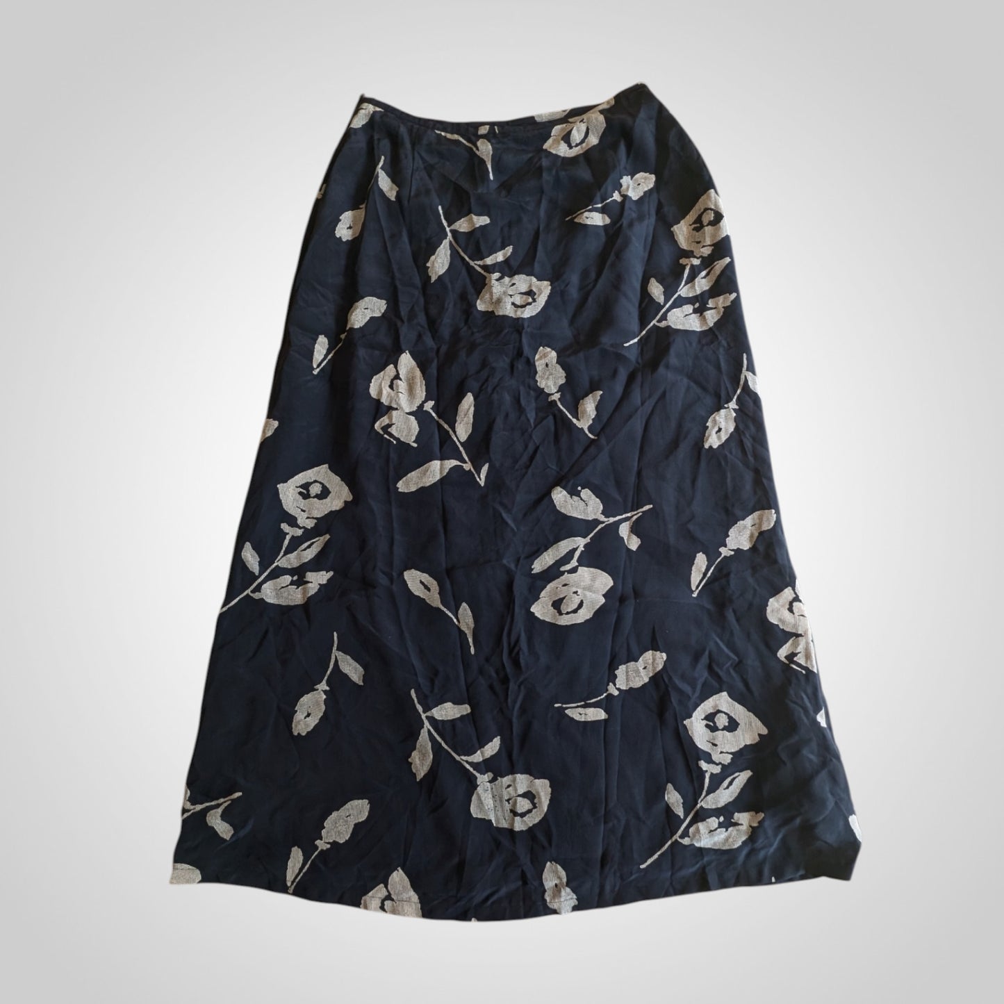 90s Vintage Silk Midi Skirt