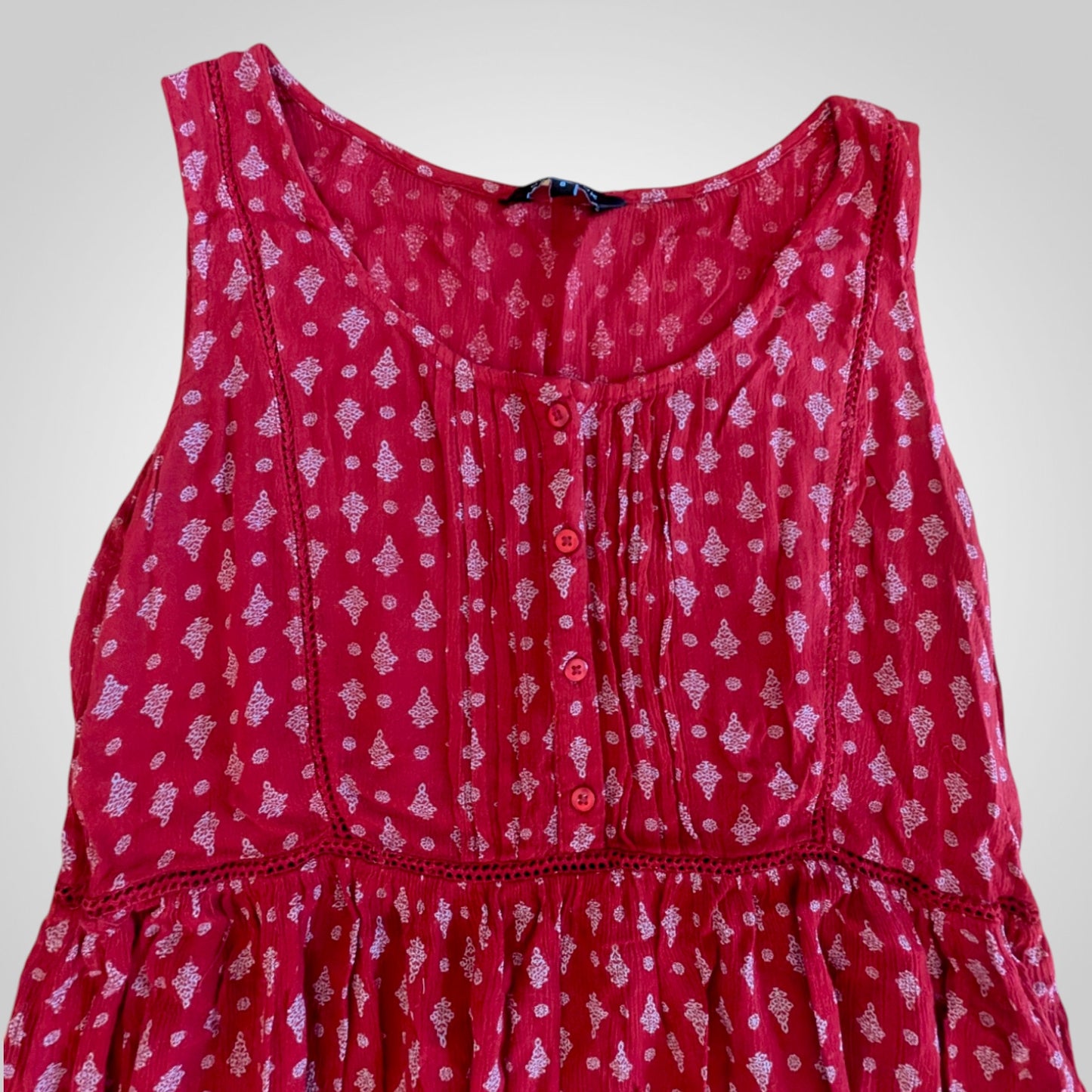 Red & White Patterned Sundress