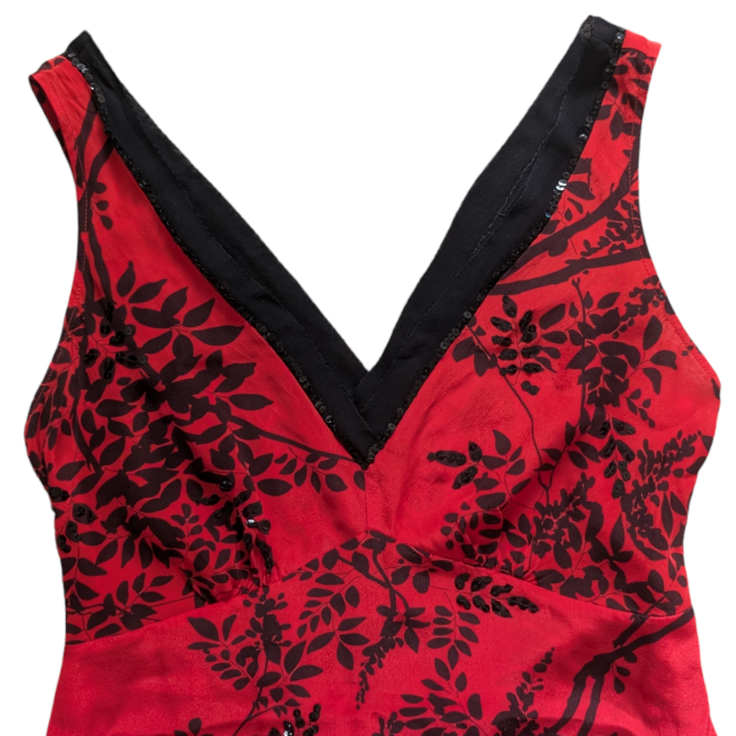 00's Vamp Red & Black V-neck Cami