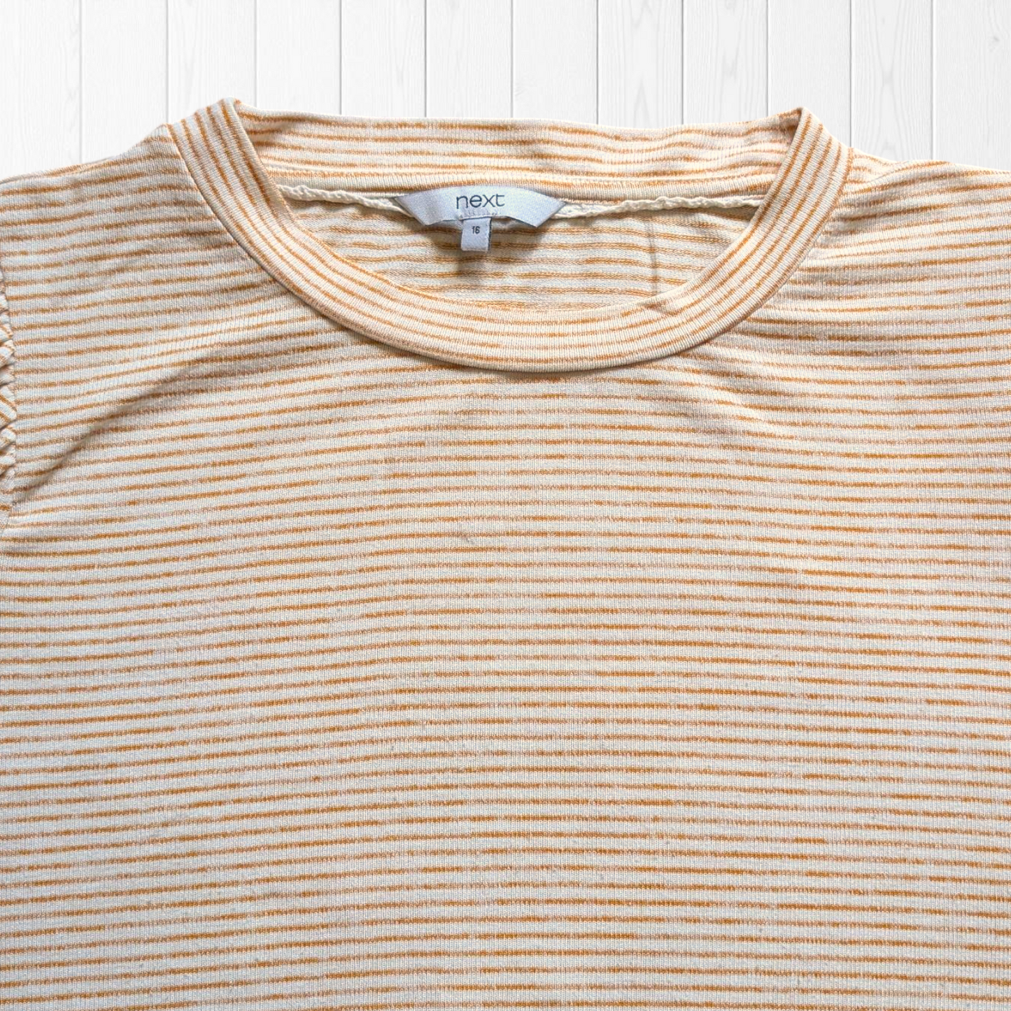 Yellow & White Striped Puff Sleeve Top