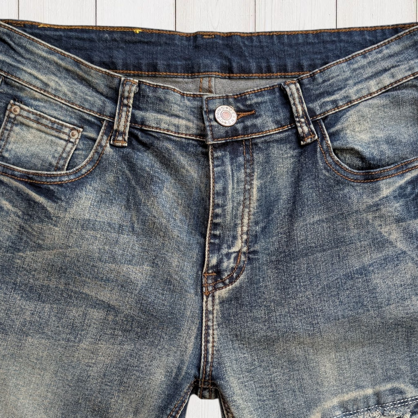 00s Patchwork Low-rise Jeans