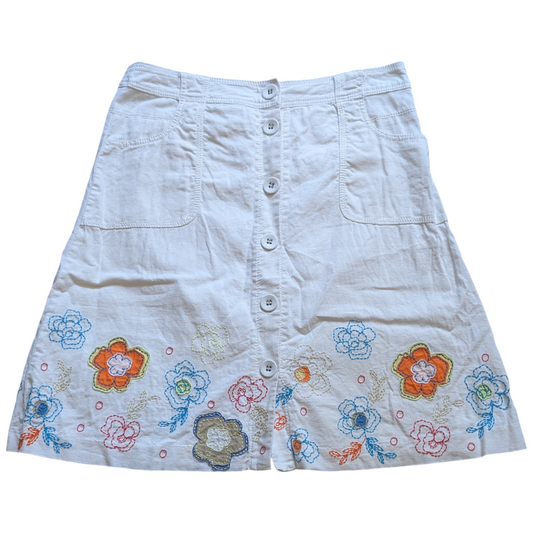 White Embroidered Skirt